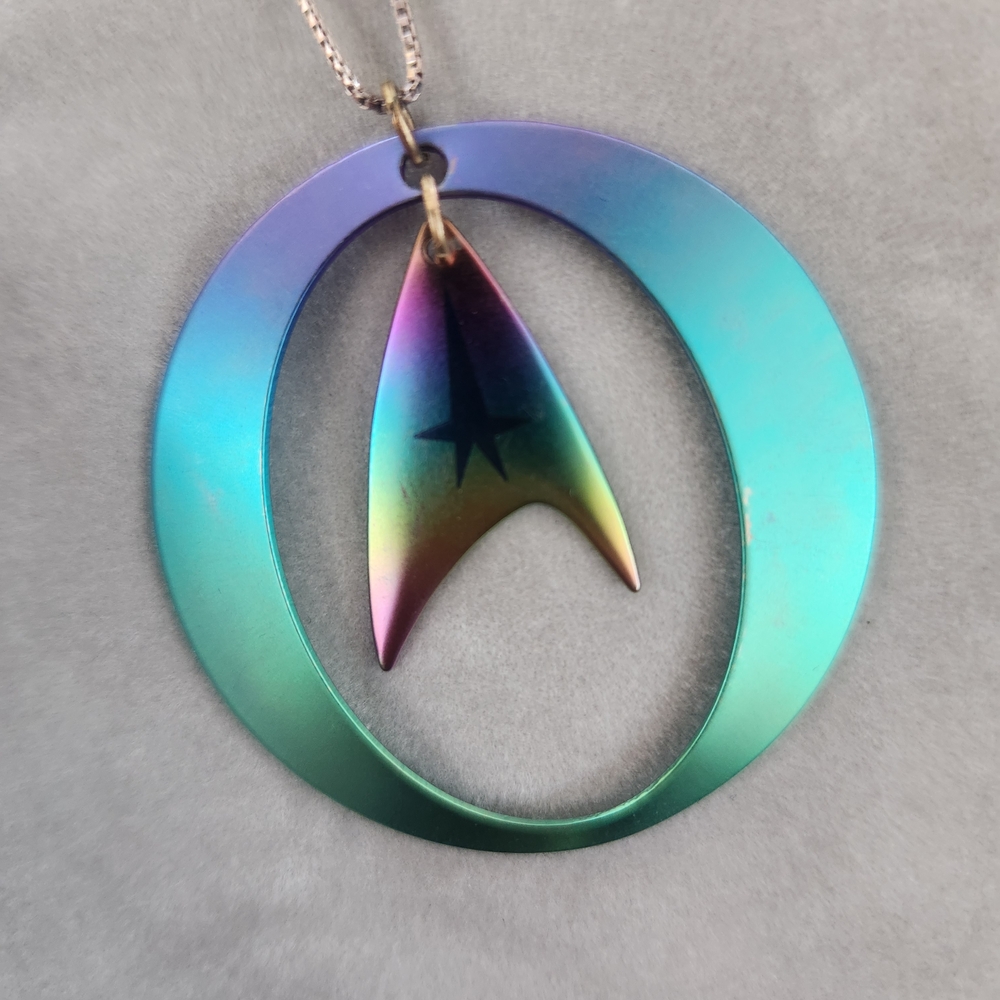 Iridescent Star Trek Pendant Necklace